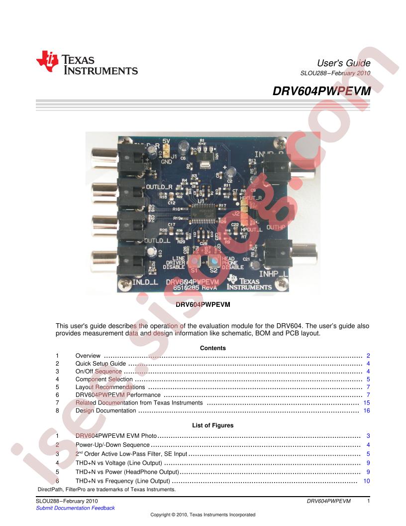 DRV604PWPEVM User Guide
