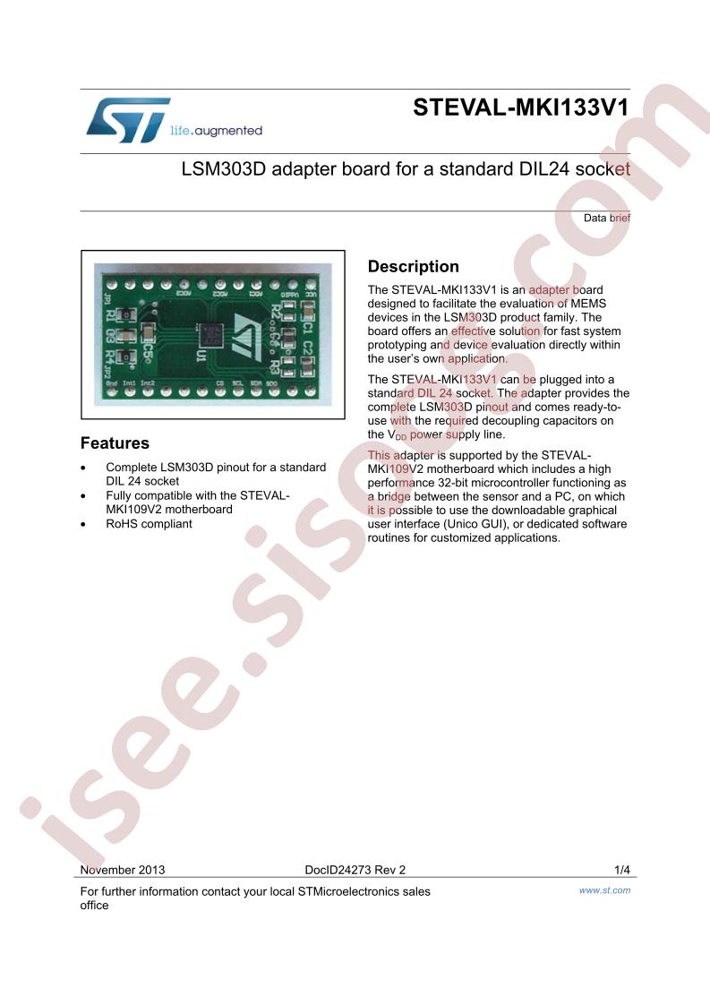 STEVAL-MKI133V1 Brief