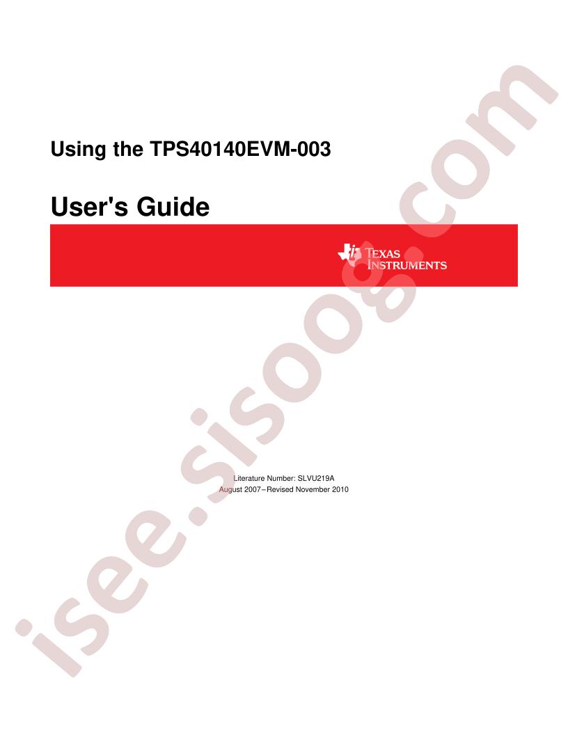 TPS40140EVM Guide