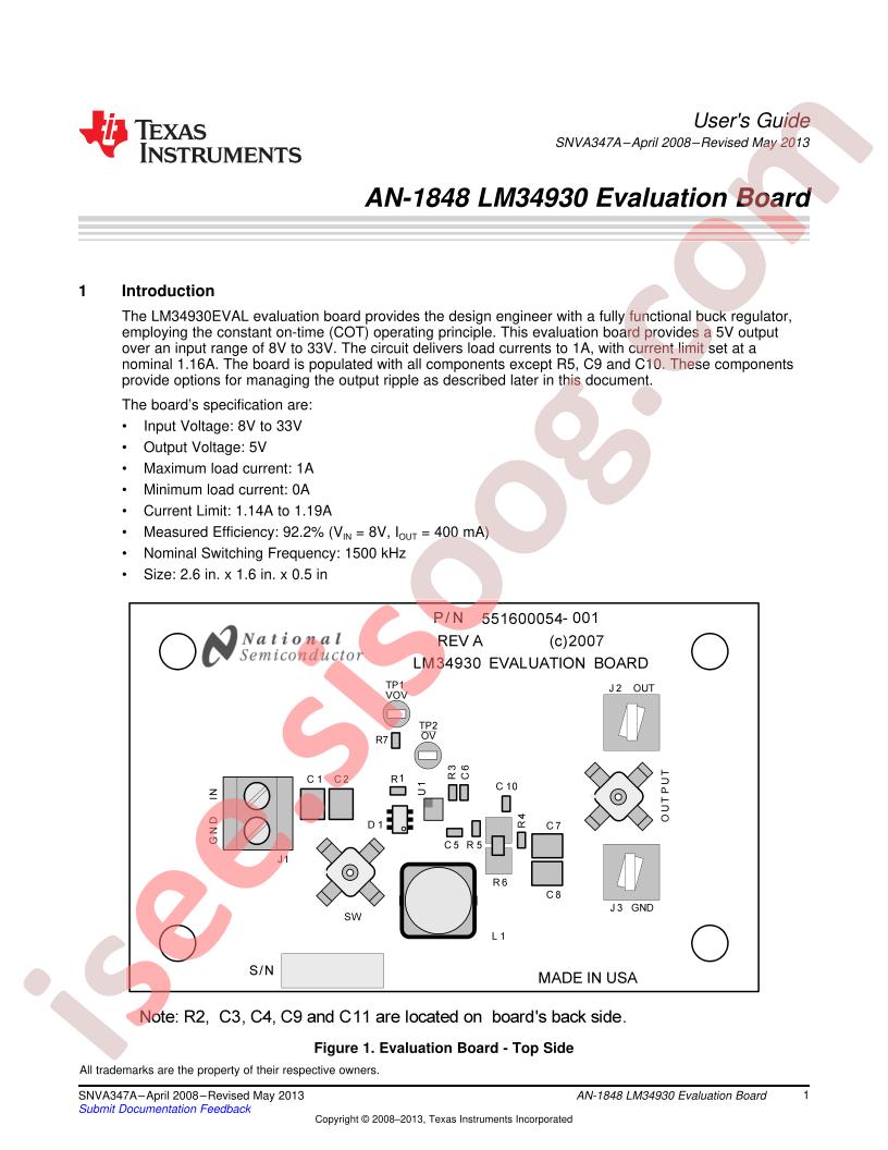 LM34930 Eval Board