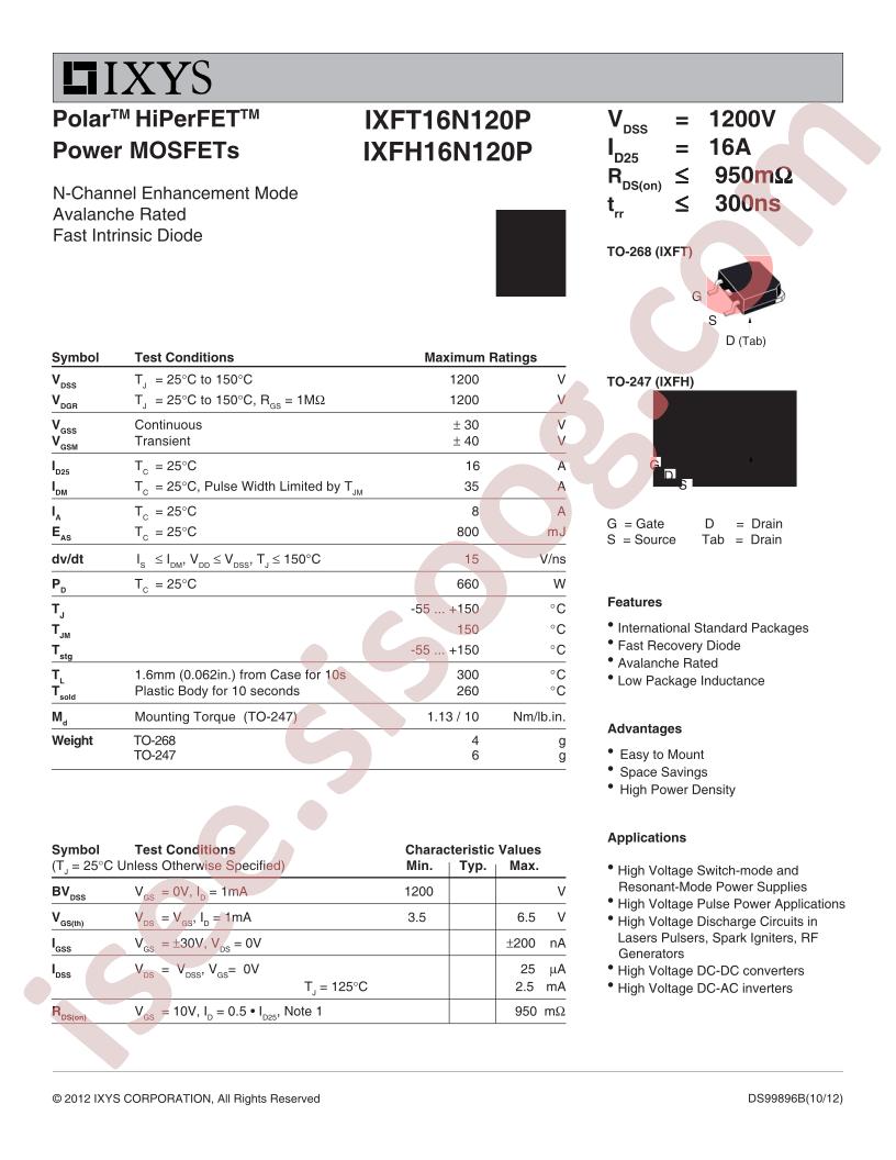 IXF(H,T)16N120P