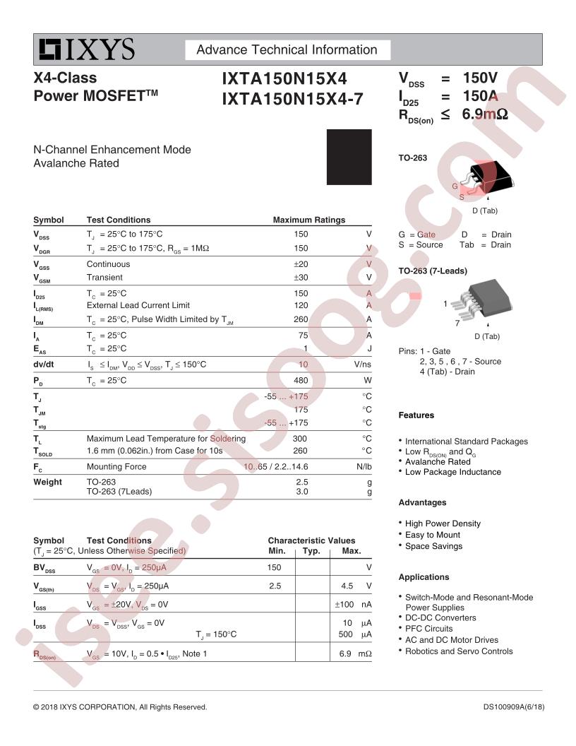 IXTA150N15X4(-7)