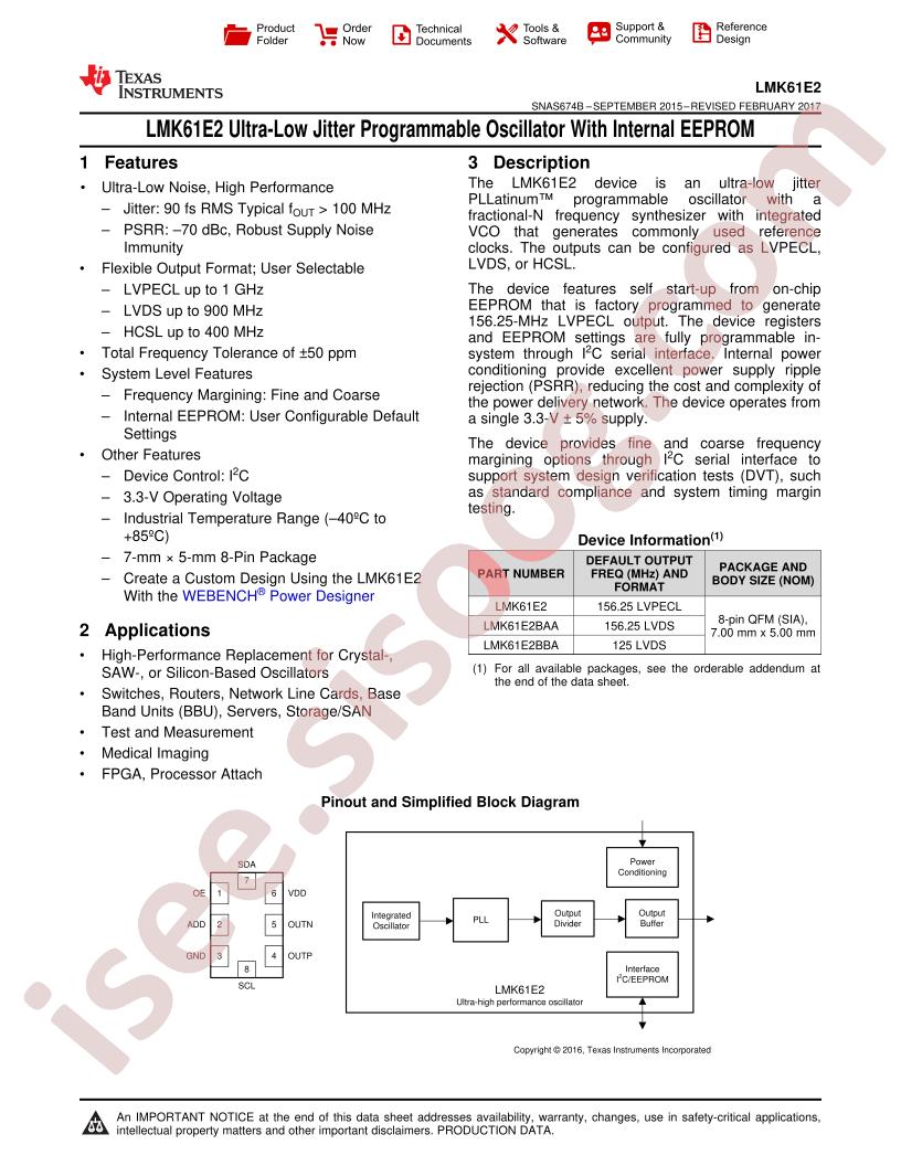 LMK61E2 Datasheet