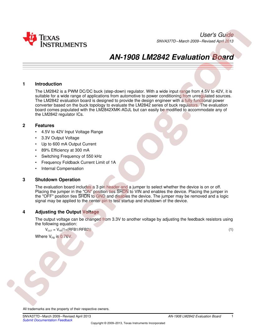 LM2842 Eval Brd Guide