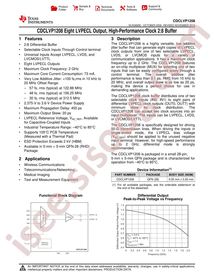 CDCLVP1208 Datasheet