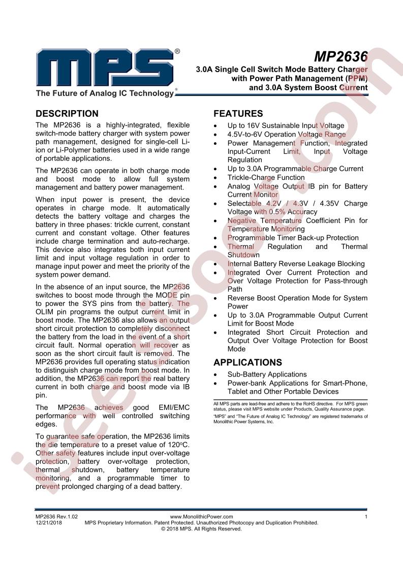 MP2636 Datasheet