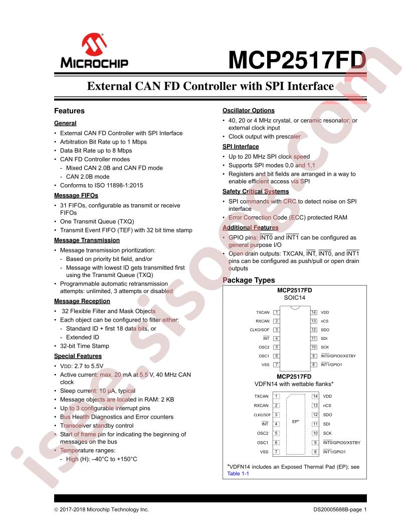 MCP2517FD Datasheet
