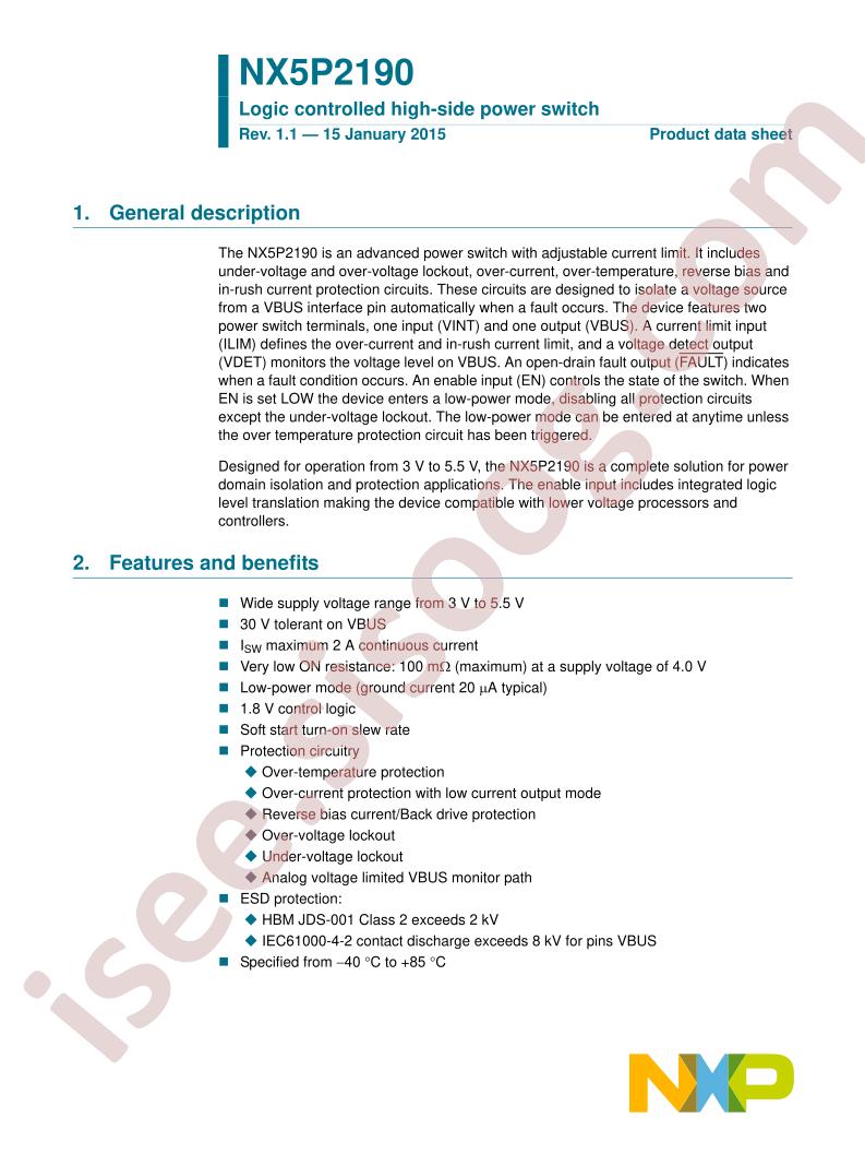 NX5P2190 Datasheet