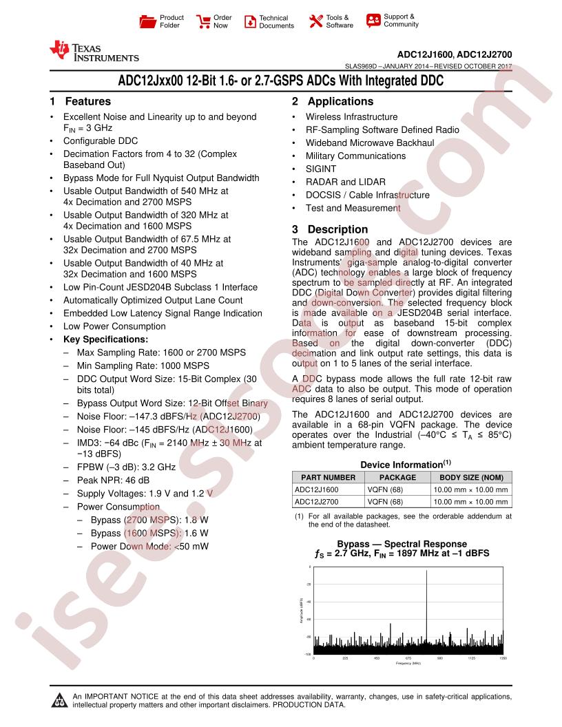 ADC12J1600, J2700 Datasheet