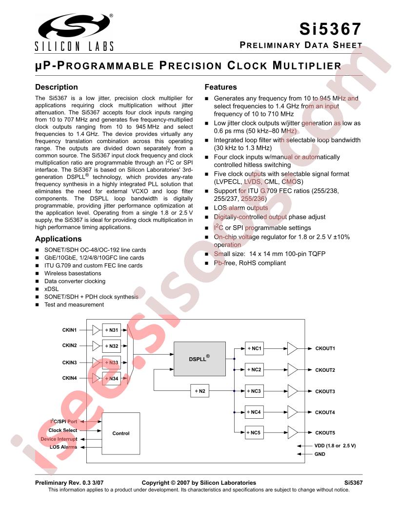 SI5367 Rev.0.3