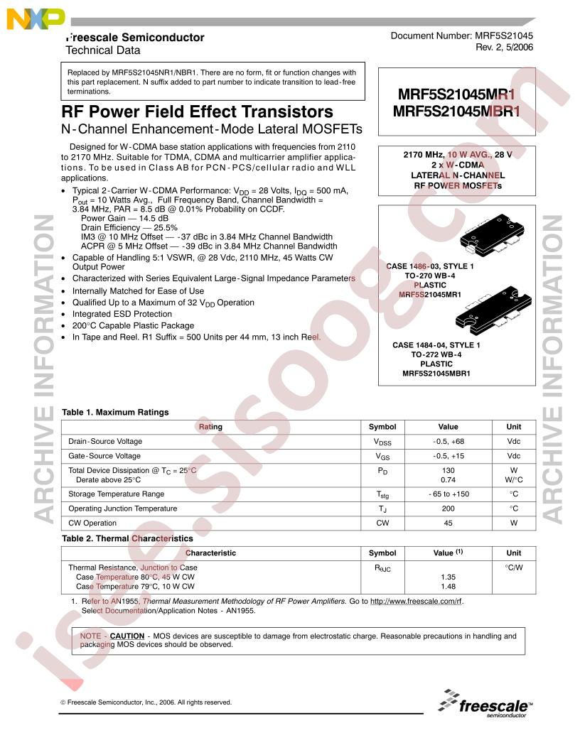 MRF5S21045MR1,MBR1