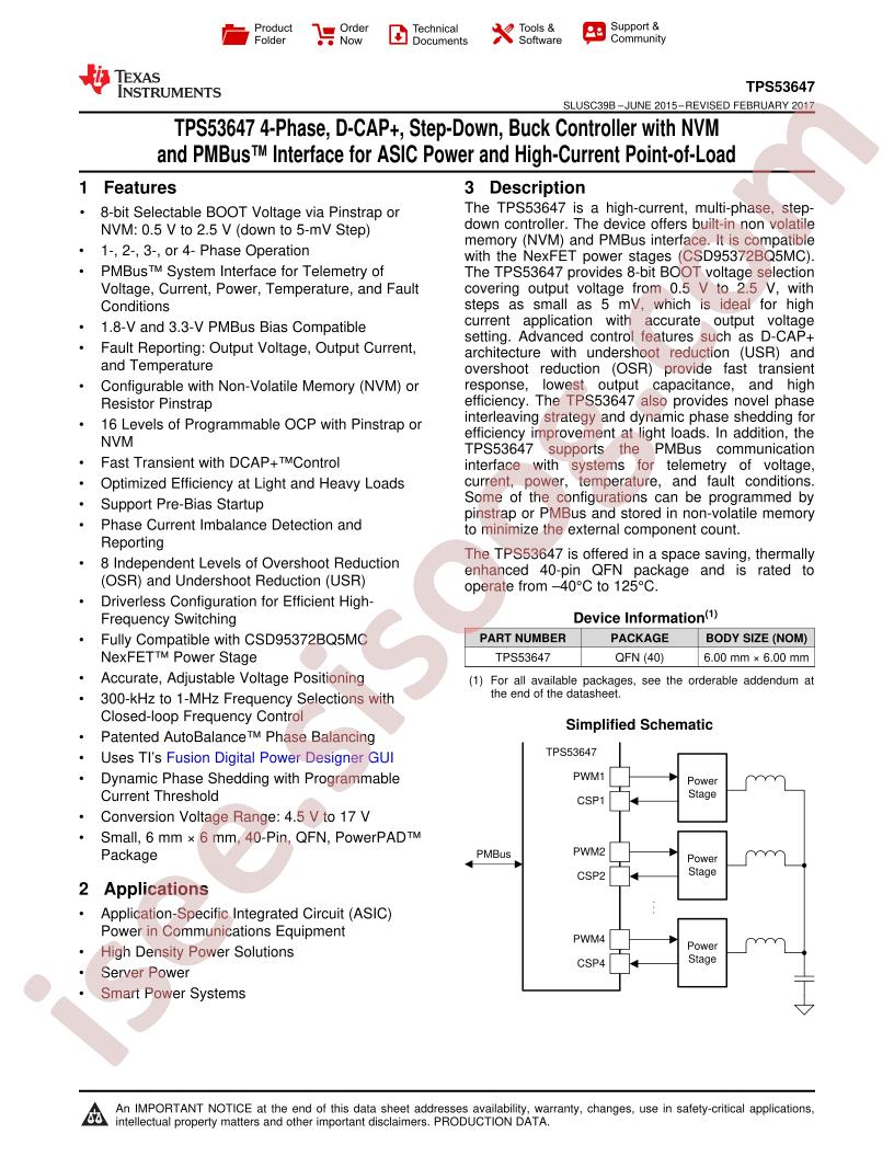 TPS53647 Datasheet