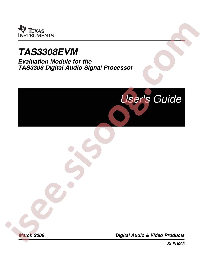 TAS3308EVM Guide