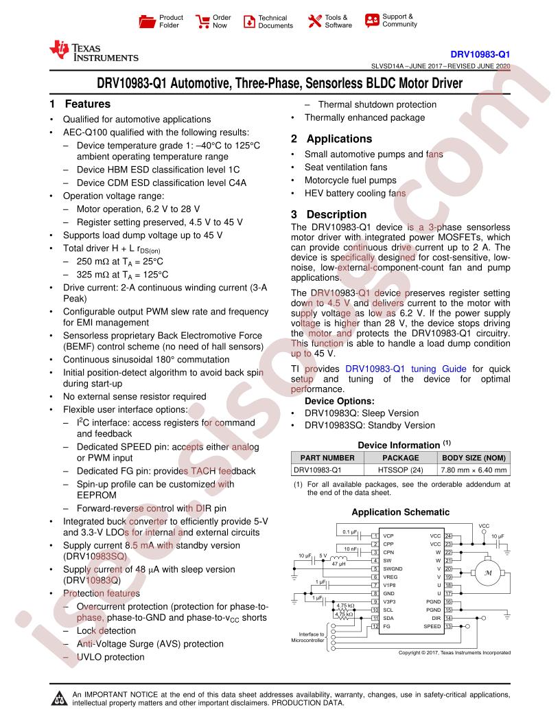 DRV10983-Q1 Datasheet
