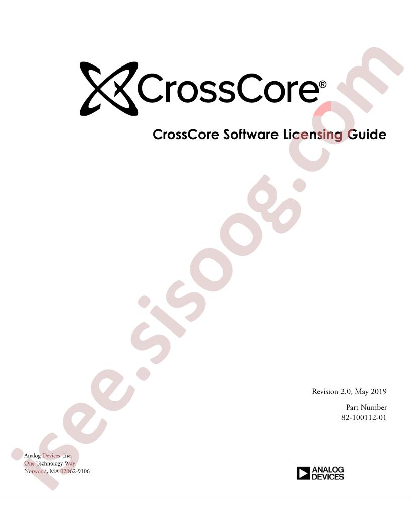 CrossCore Software Licensing Guide