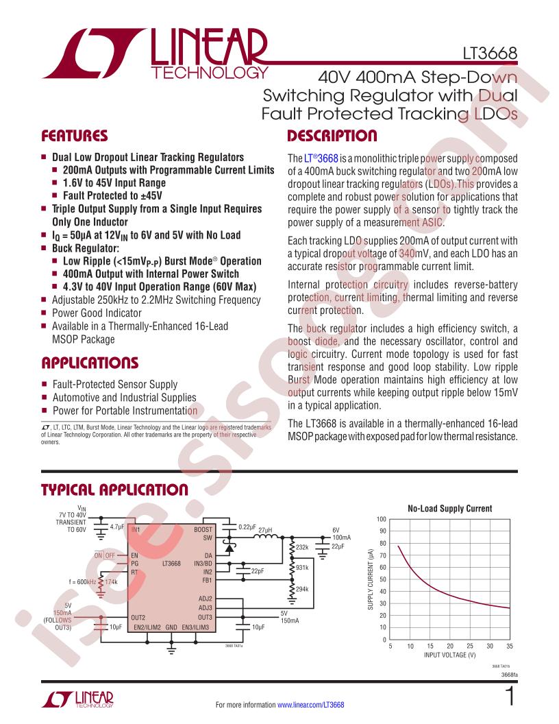 LT3668 Datasheet