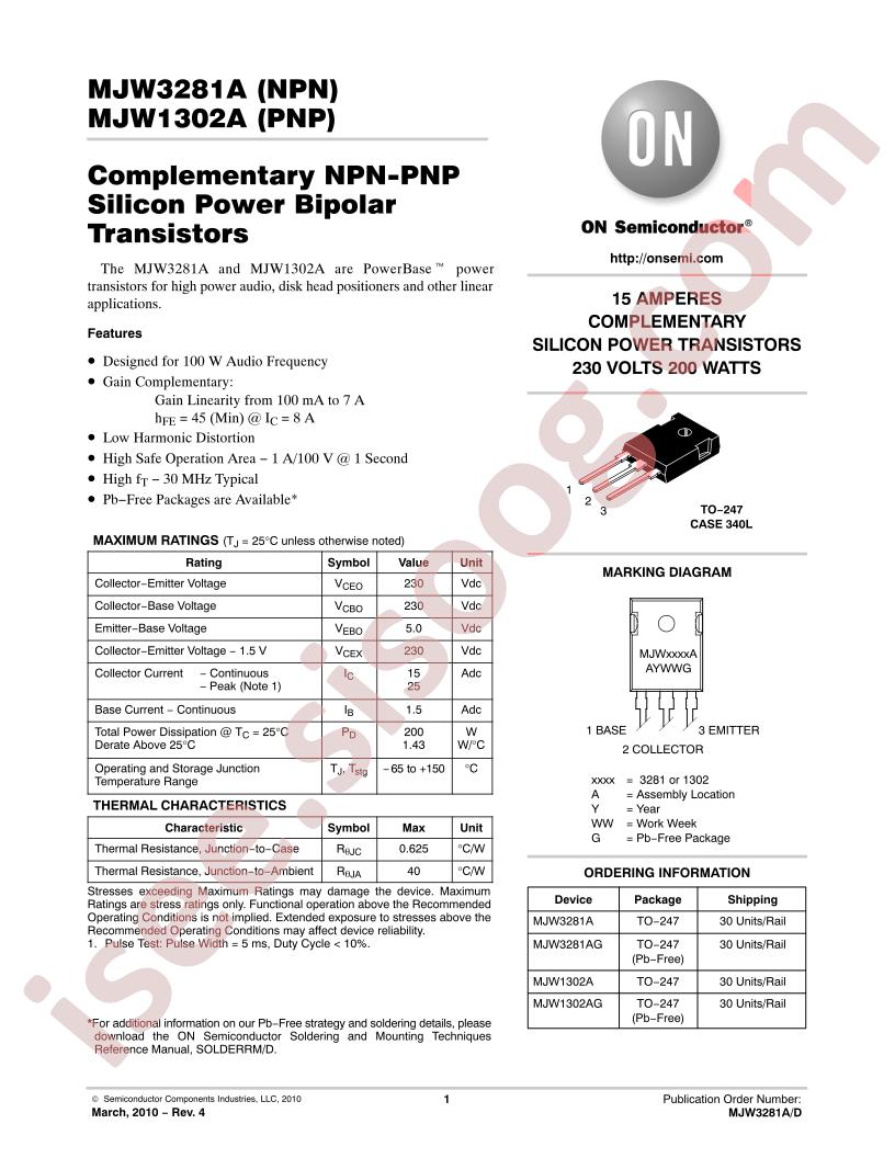 MJW3281A, 1302A