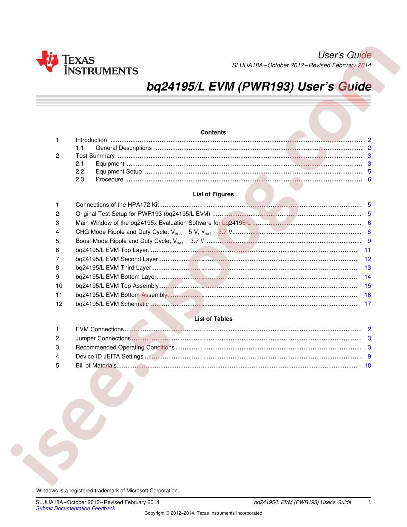 BQ24195(L)EVM User Guide