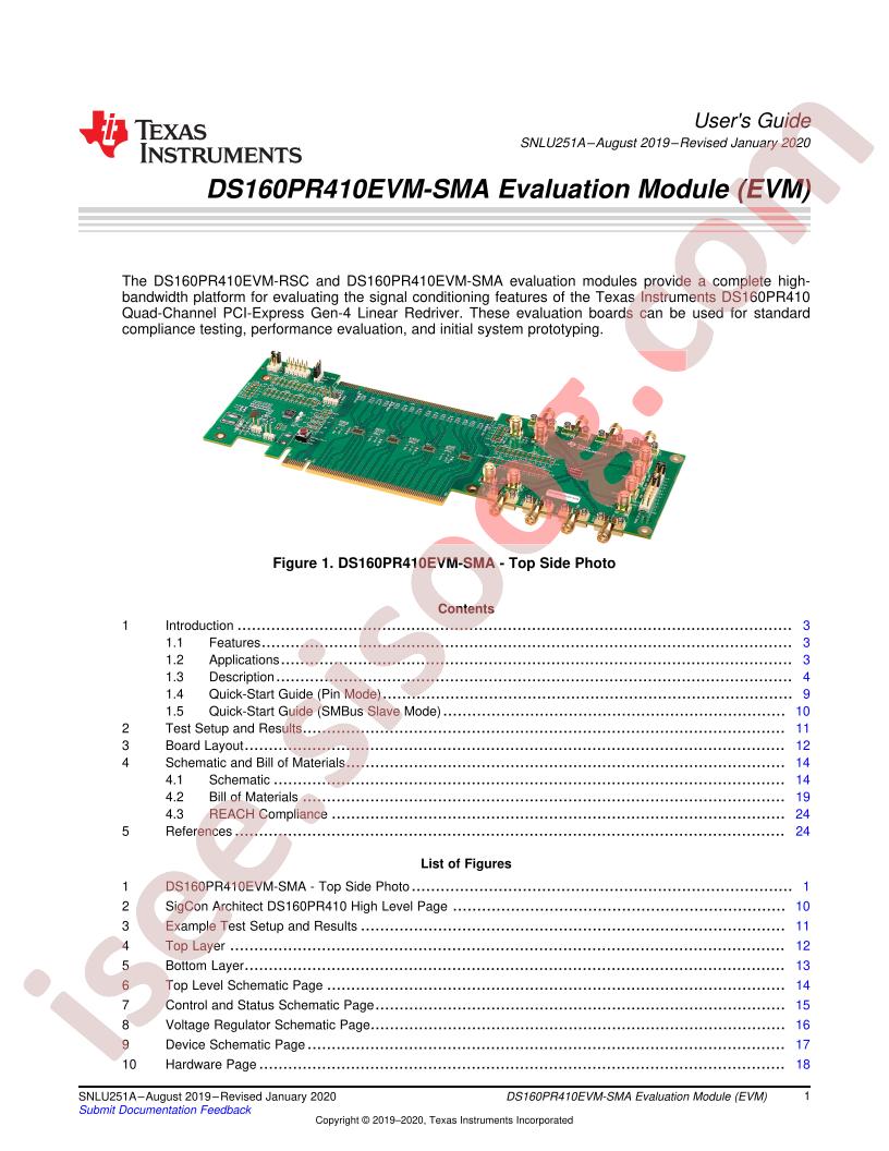 DS160PR410EVM-SMA User Guide