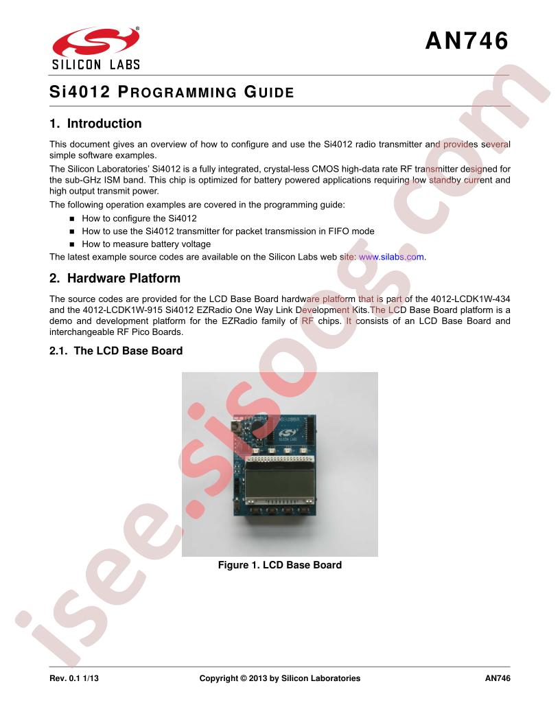 Si4012 Programming Guide
