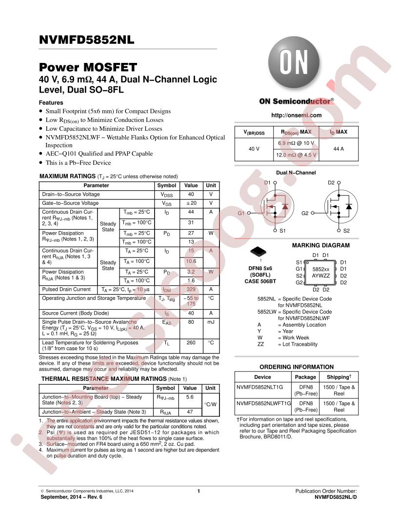NVMFD5852NL(WF)