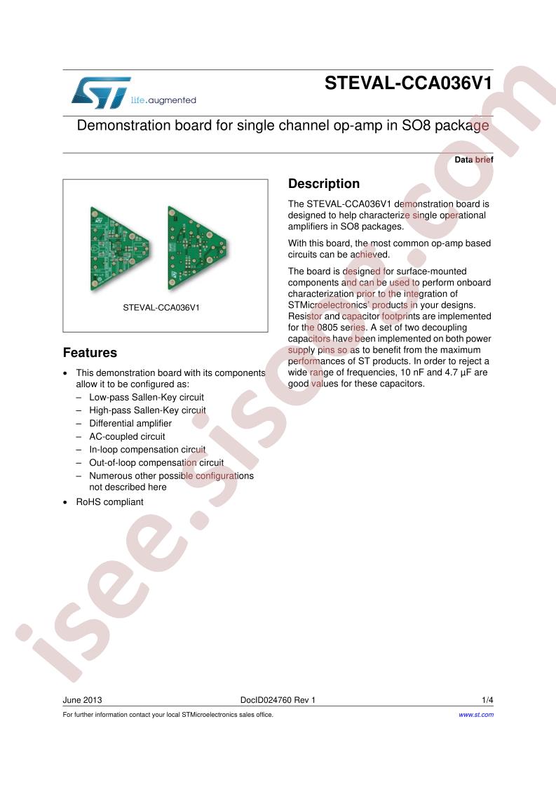 STEVAL-CCA036V1 Data Brief