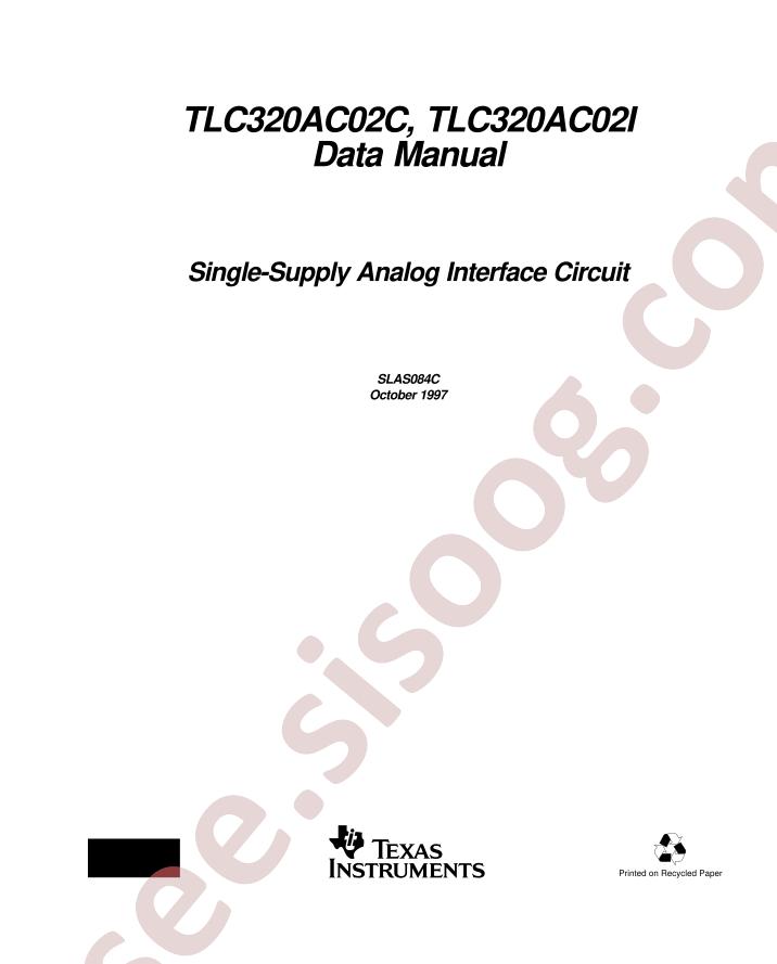 TLC320AC02C,I Data Manual