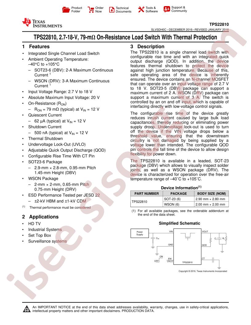 TPS22810 Datasheet