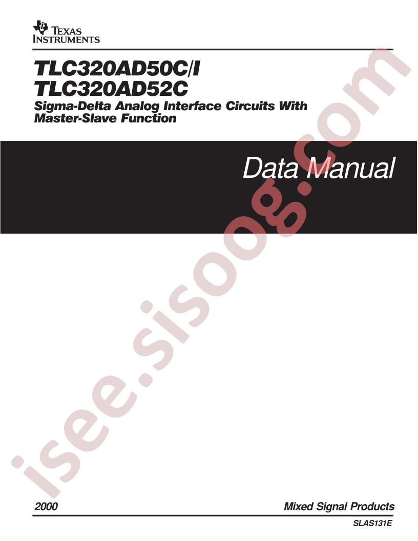 TLC320AD50C,I, 52C Data Manual