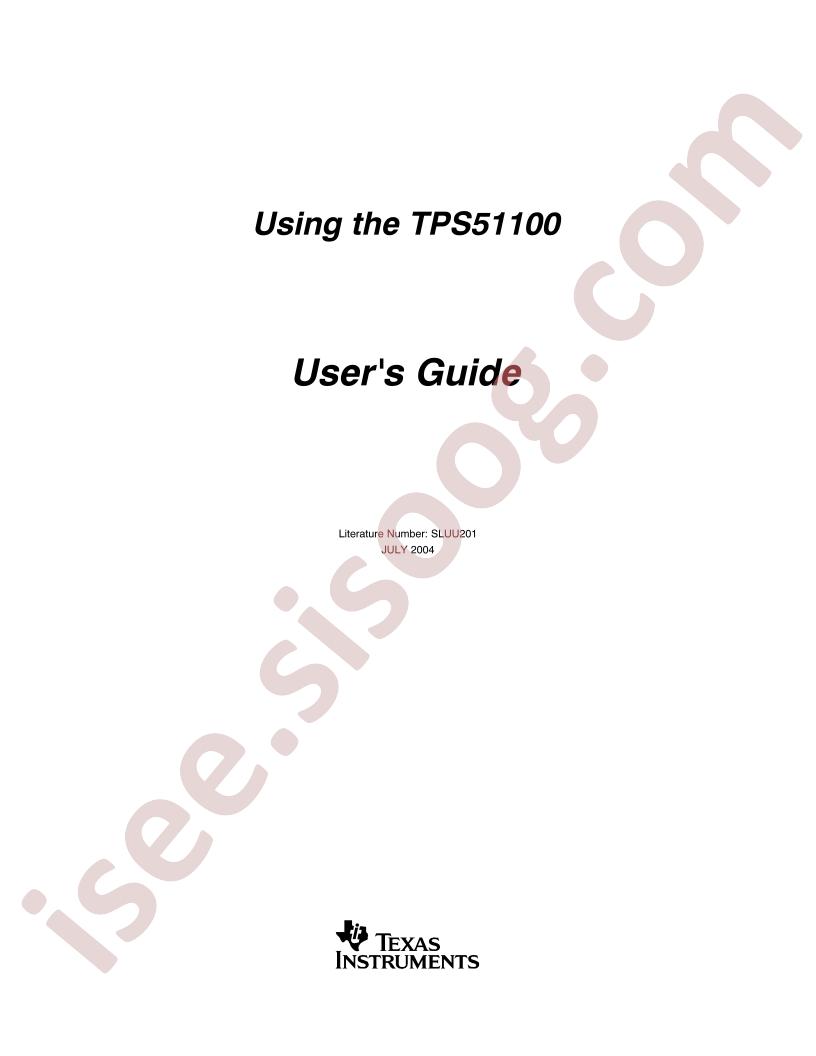 TPS51100 Users Guide