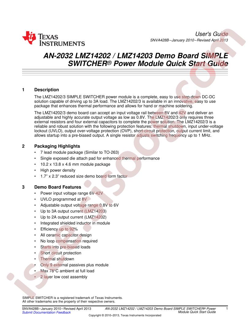 LMZ14203 Board QS Guide