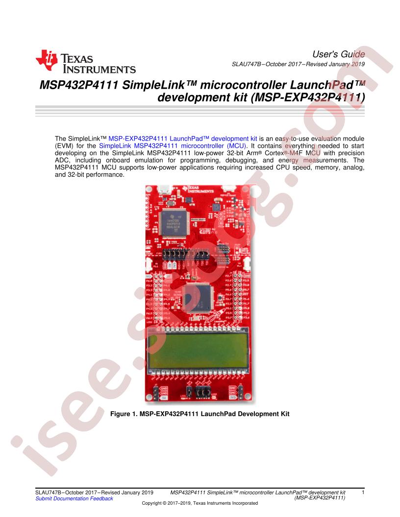MSP432P411 USer Guide