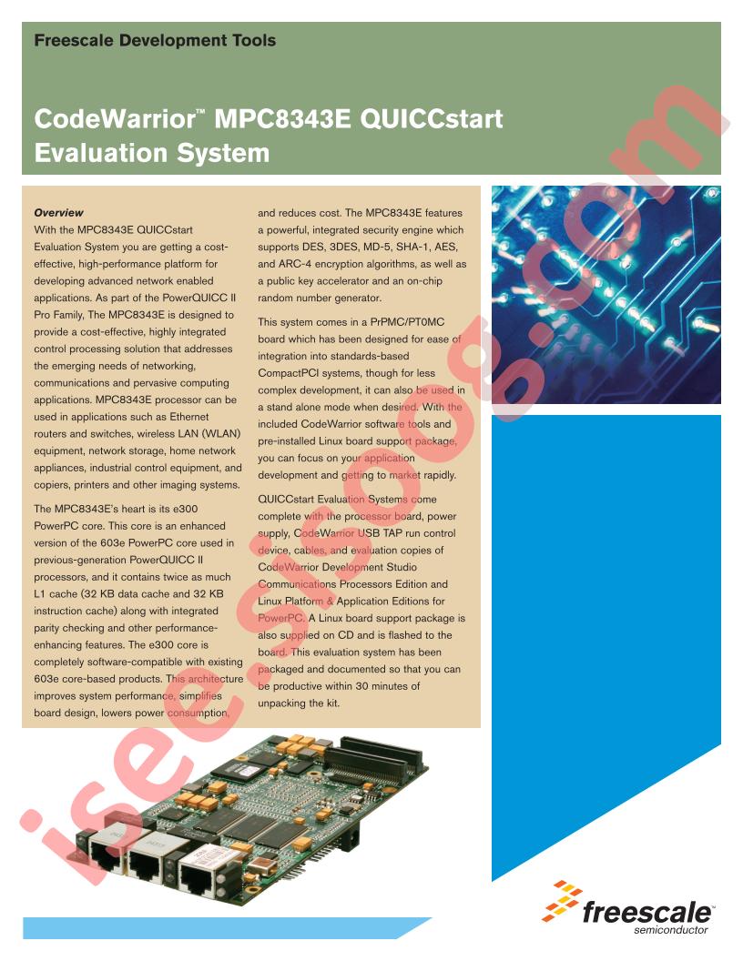 MPC8343E QUICCstart Eval System