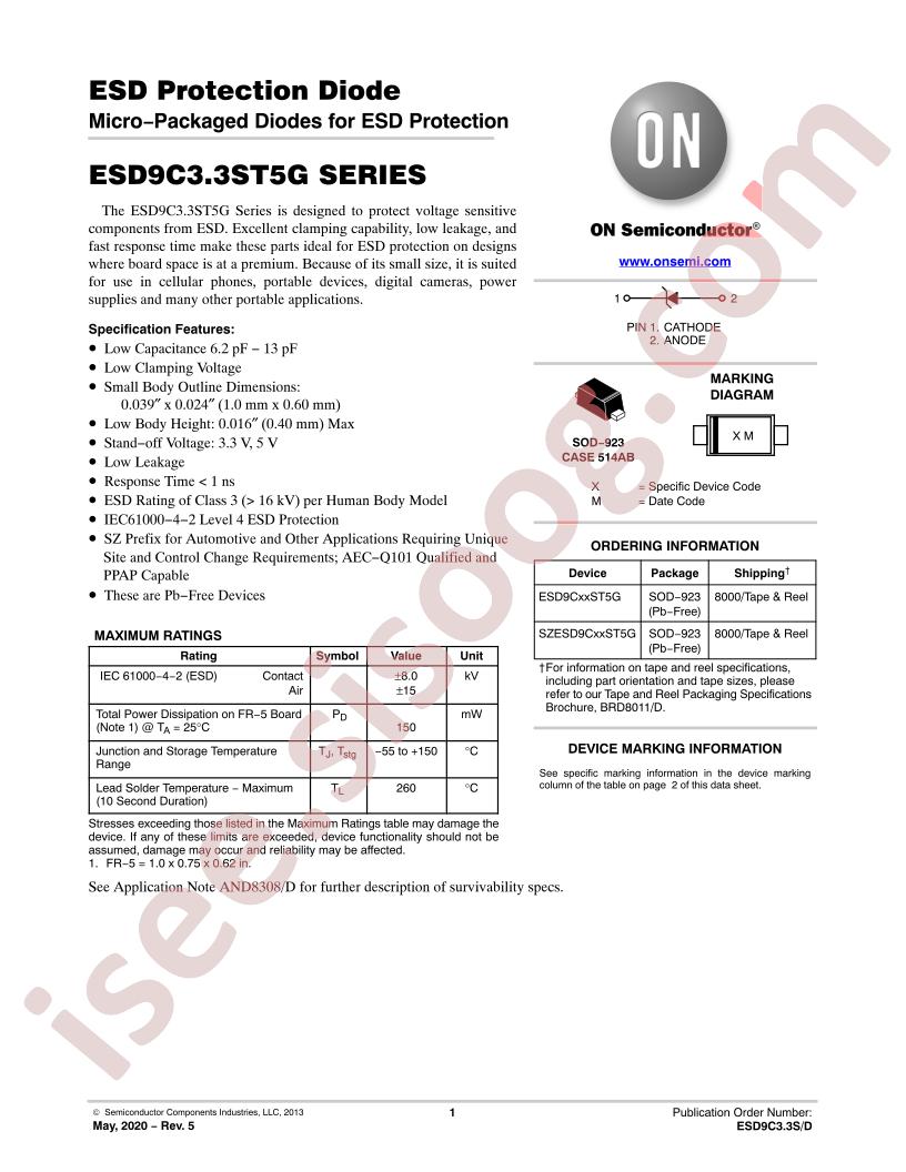 ESD9C3.3ST5G Series