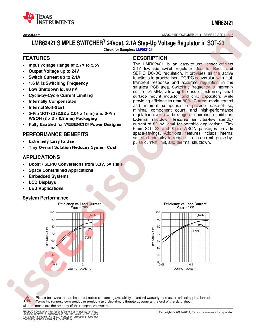 LMR62421 Datasheet