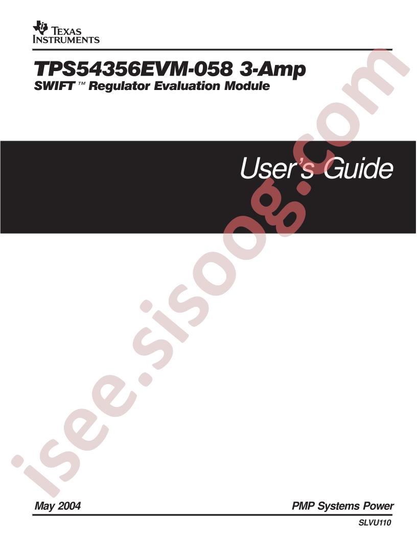 TPS54356EVM-058 User Guide