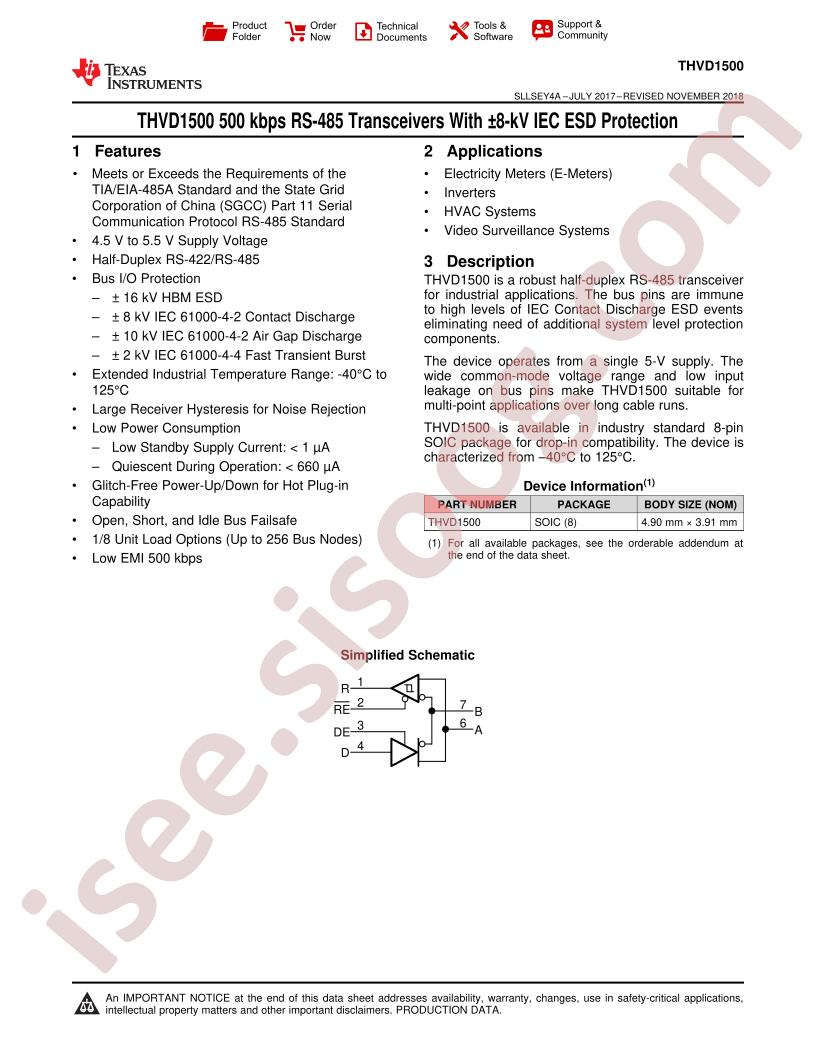 THVD1500 Datasheet
