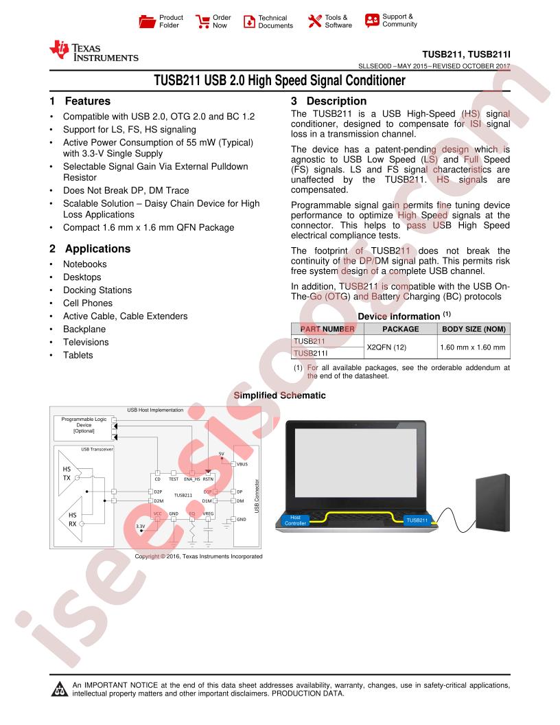 TUSB211 Datasheet
