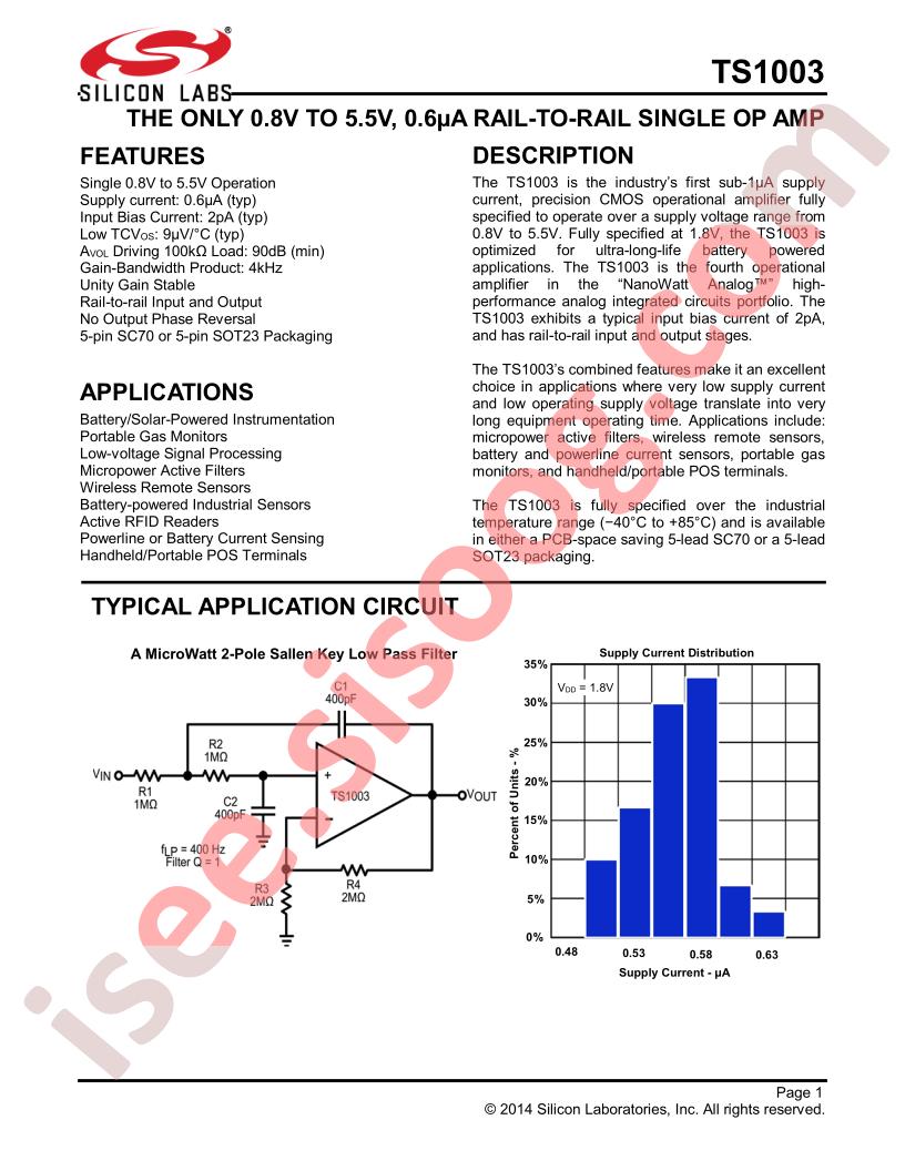 TS1003 Datasheet