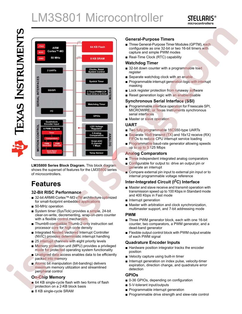 LM3S801 Prod Brief