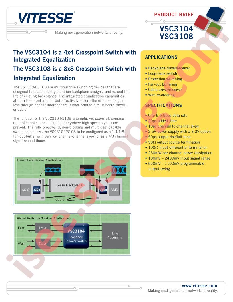 VSC3104, VSC3108 Brief