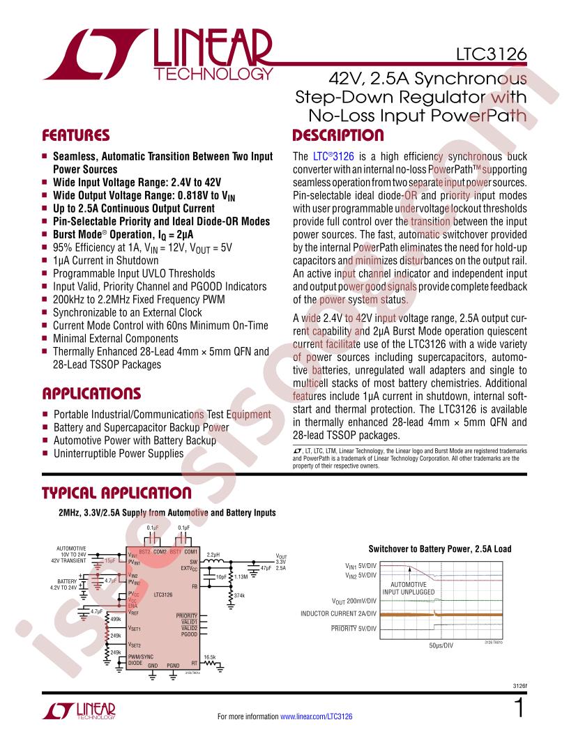 LTC3126 Datasheet