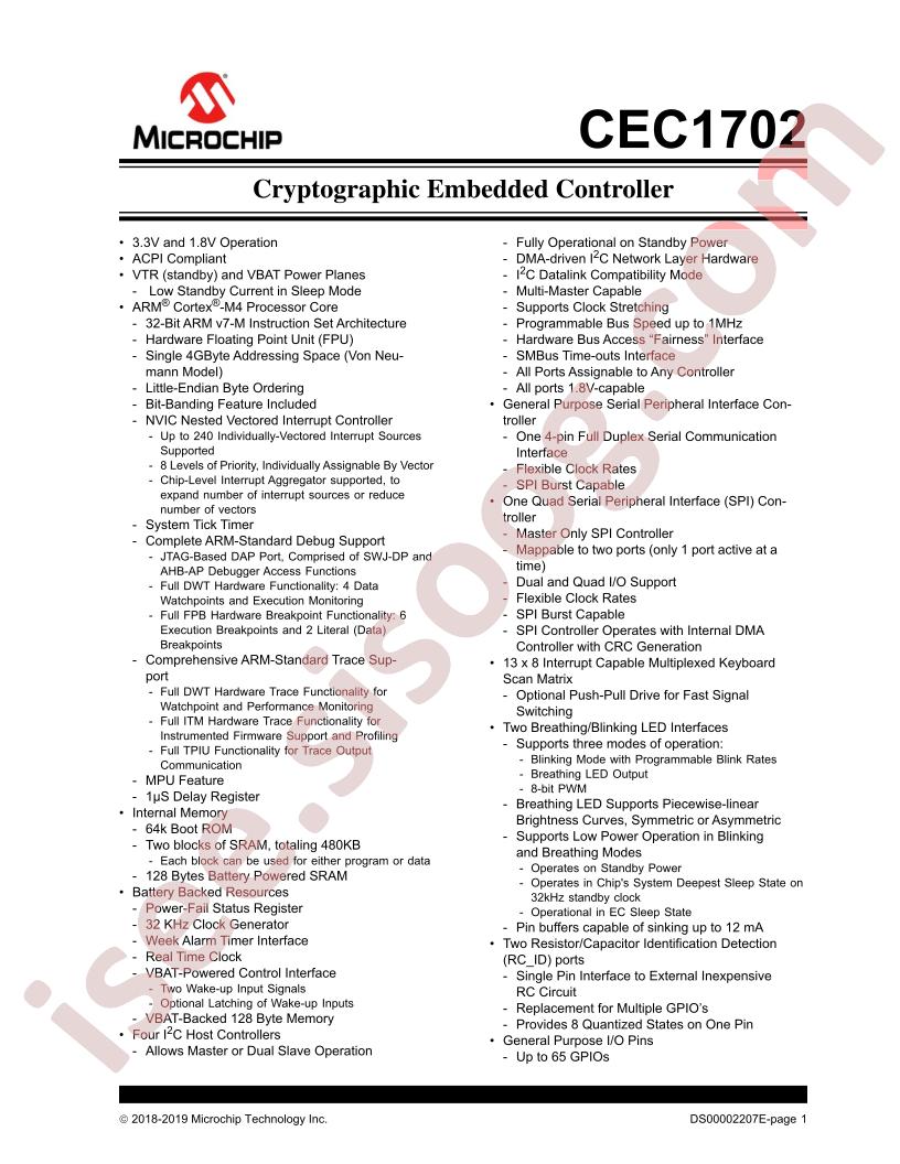 CEC1702 Datasheet