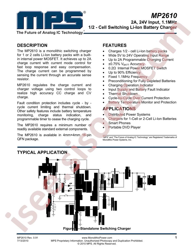 MP2610 Datasheet