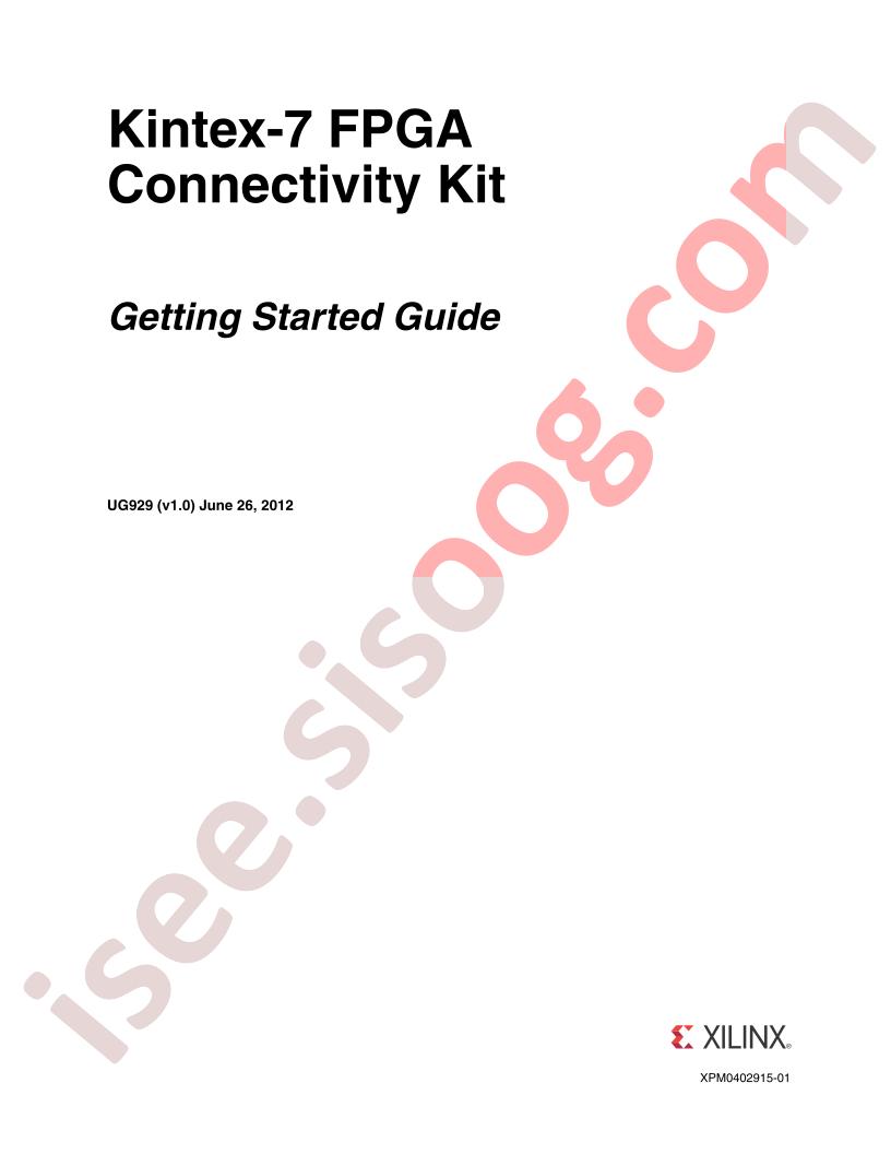 Kintex-7 FPGA Conn Kit Get Started Guide