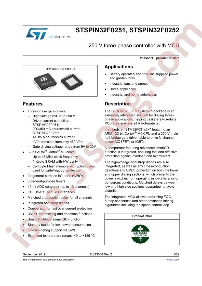 STSPIN32F0251, STSPIN32F0252