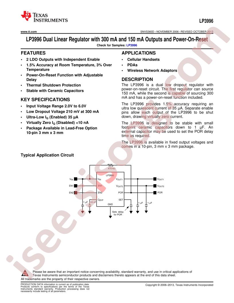 LP3996 Datasheet