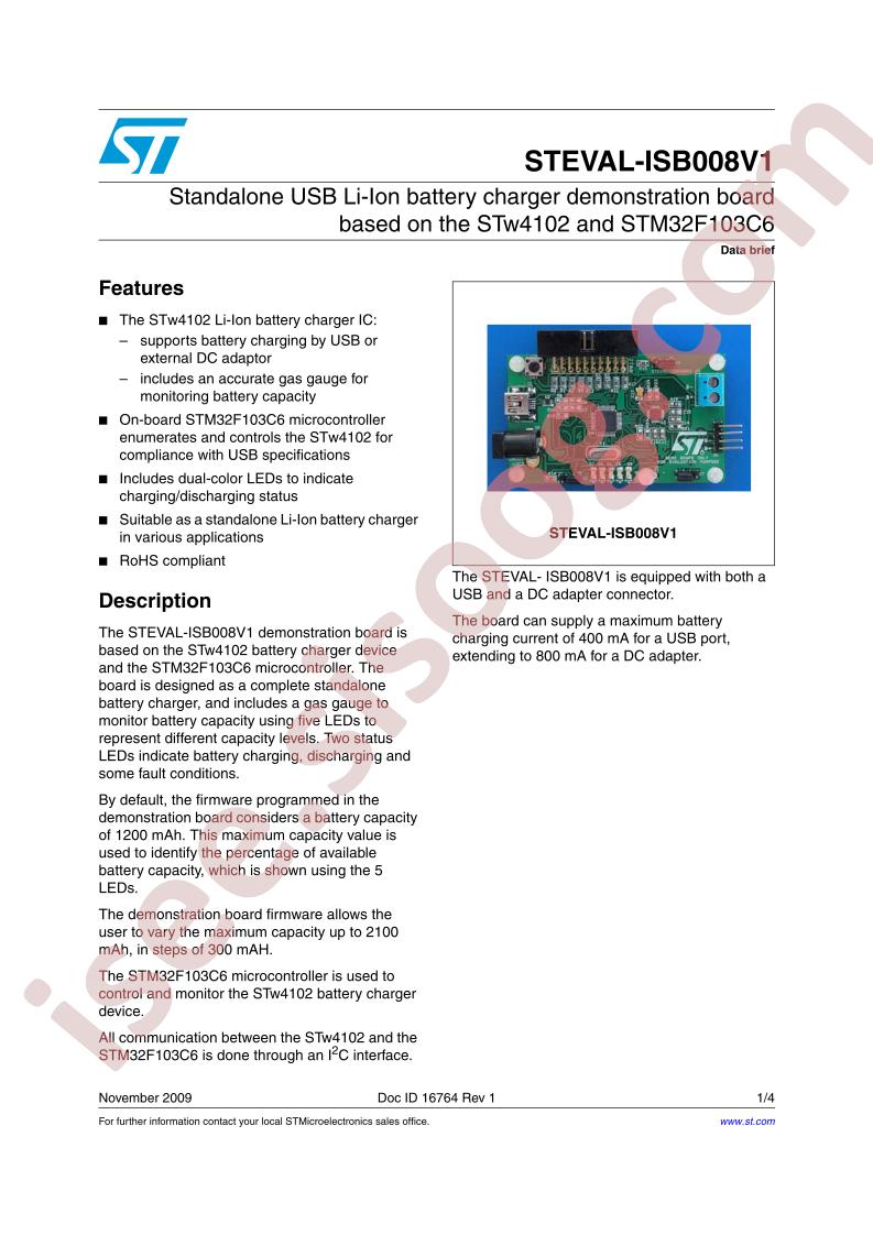 STEVAL-ISB008V1 Data Brief
