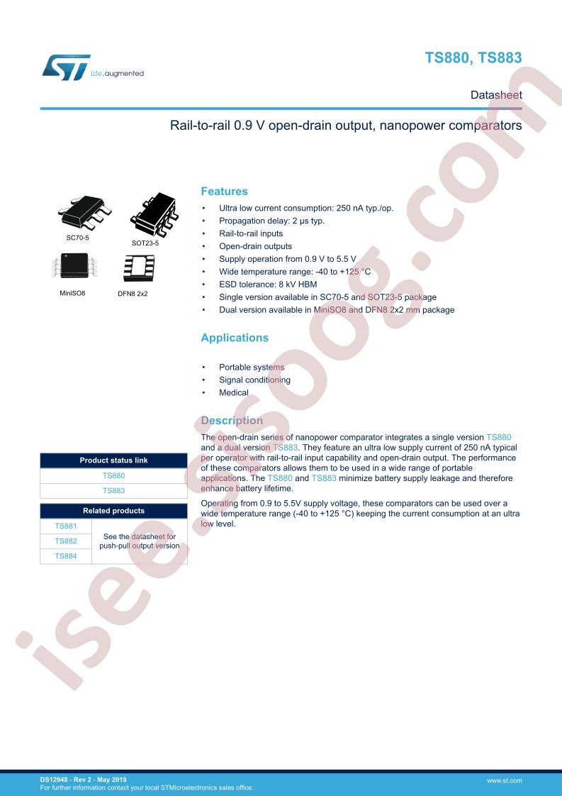 TS880, TS883 Datasheet