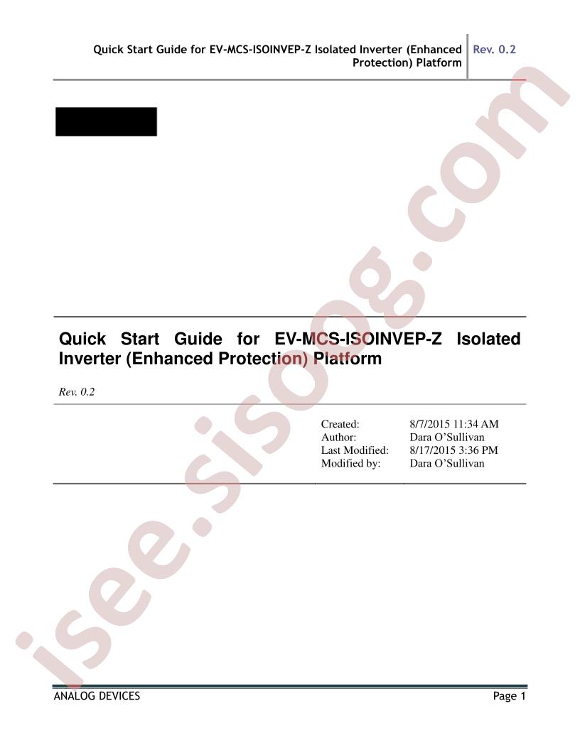 EV-MCS-ISOINVEP-Z Quick Start Guide